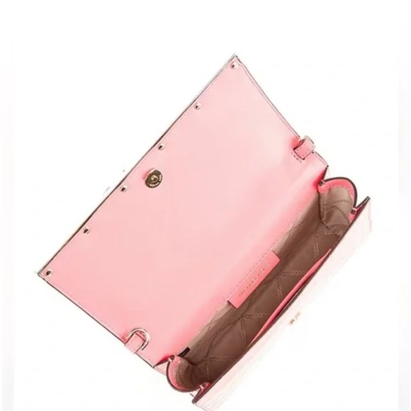 NWT MICHAEL MICHAEL KORS Croco Embossed Mona Large E/W Clutch in Camila Rose - Picture 4 of 11